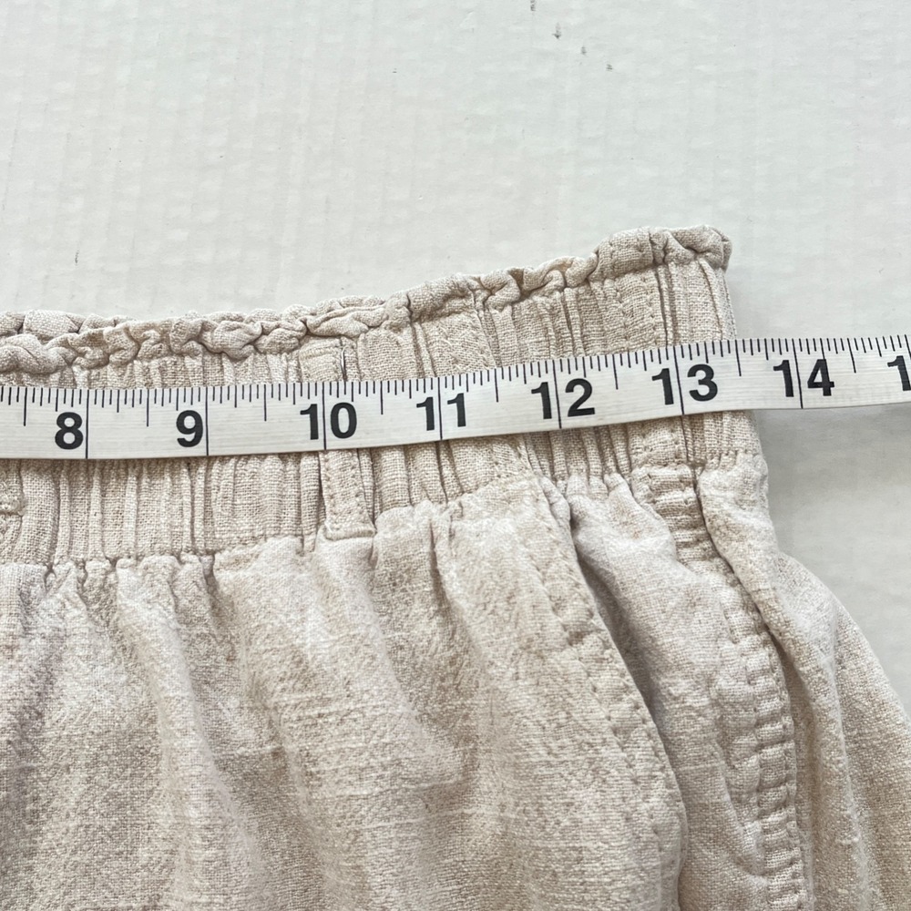 Briggs Women Linen Blend Pants Small Beige Stretch Waistband Lagenlook Vacation - Picture 4 of 8
